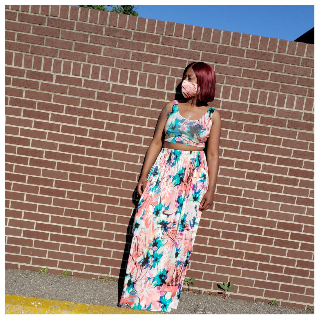 Hawaiian 2 piece Maxi set