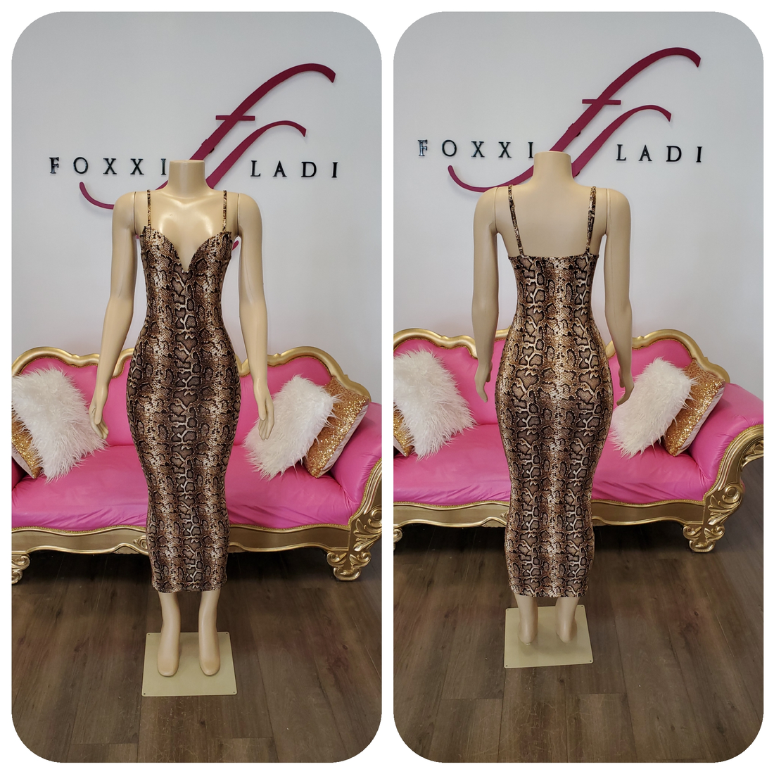 Printed sleeveless pencil dress