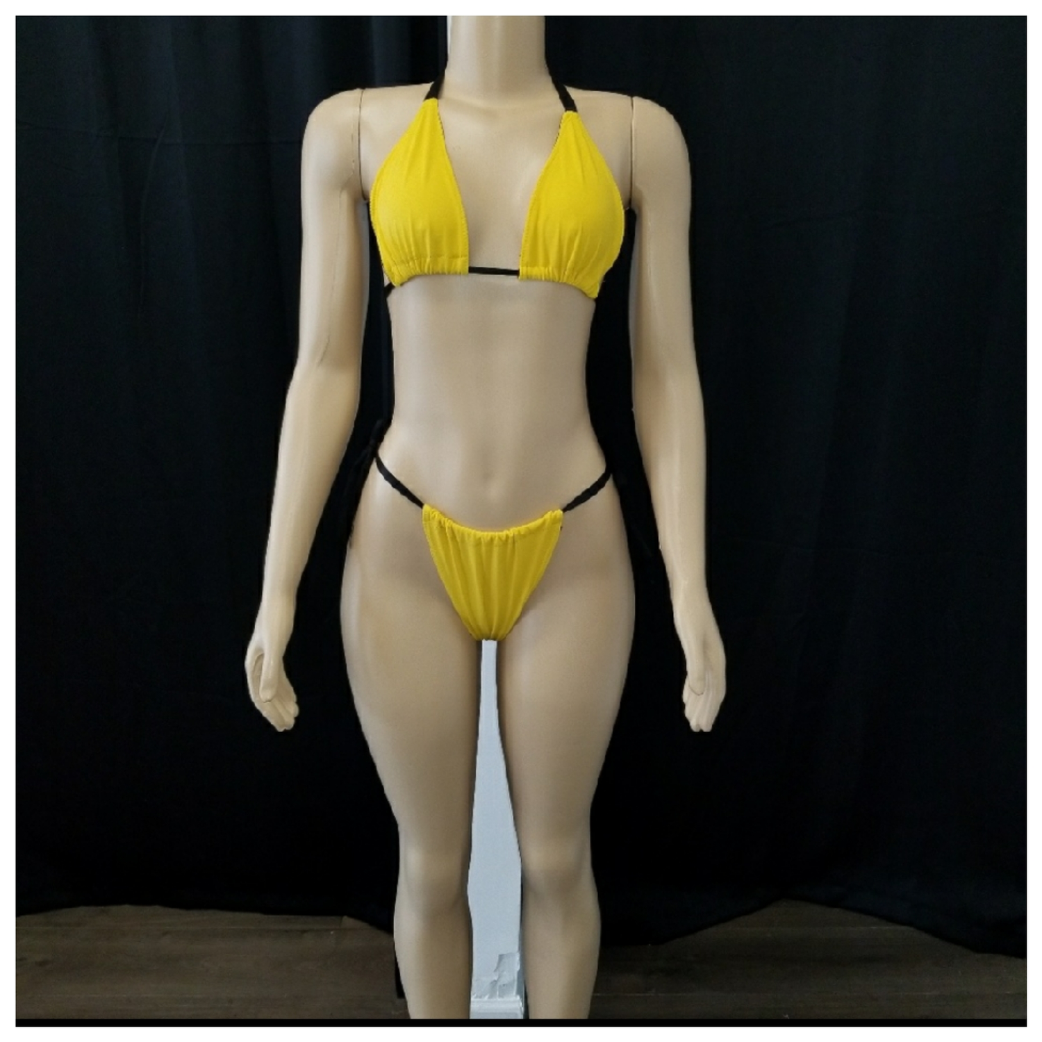 Yellow 2 piece bikini swimsuit