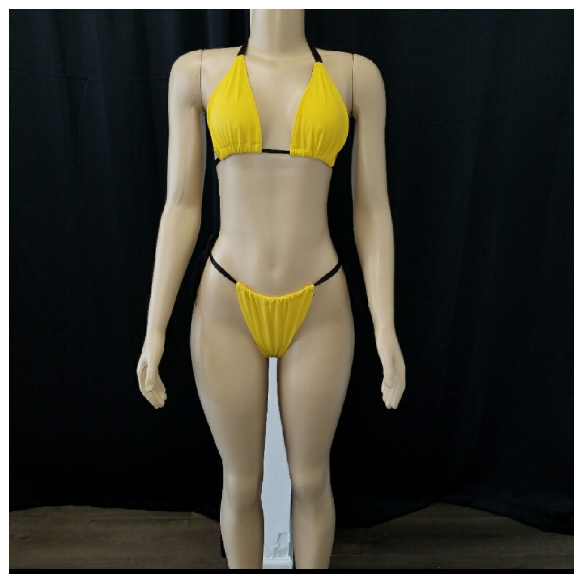 Yellow 2 piece bikini swimsuit