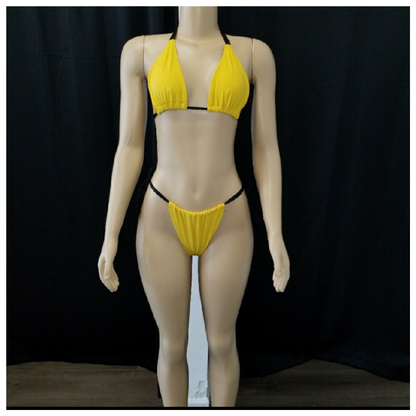 Yellow 2 piece bikini swimsuit