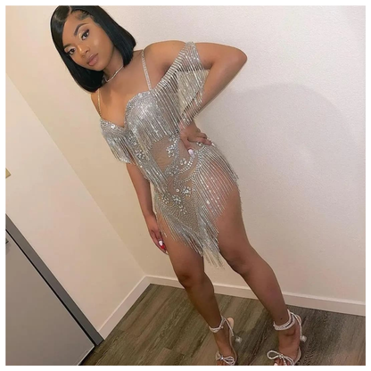 FREAKUM Rhinestone Leotard Nude