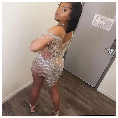 FREAKUM Rhinestone Leotard Nude