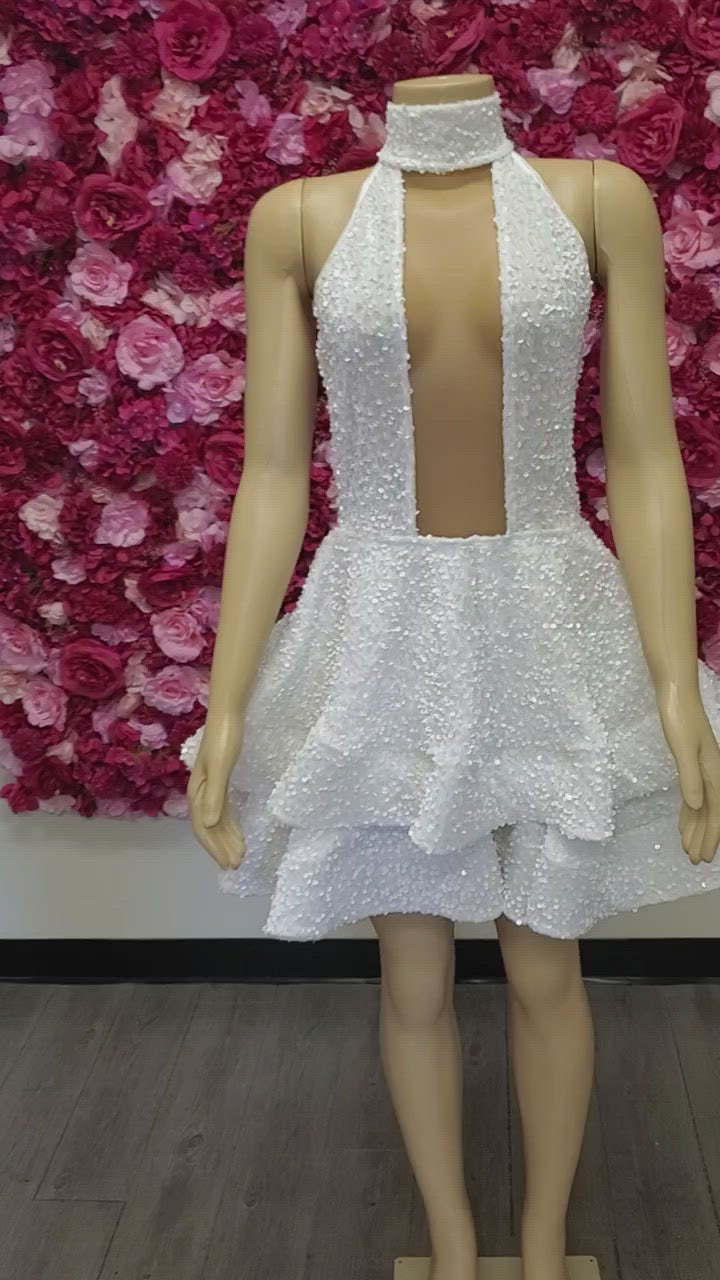 white sequin mini dress In USA